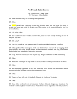 Powell Canada Builder Interview