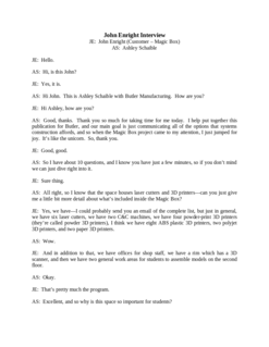 John Enright Interview